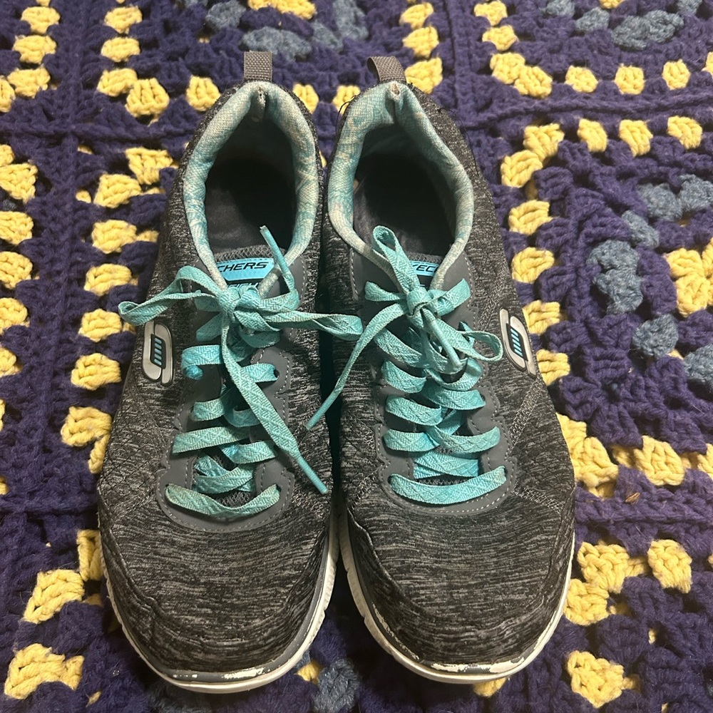 Skechers Gray and Blue Sneakers with Padded Comfort